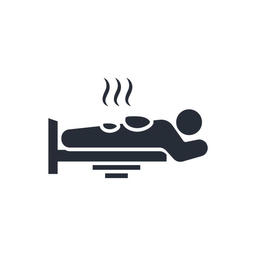hot stones icon. .Editable stroke.linear style sign for use web design,logo.Symbol illustration. vector