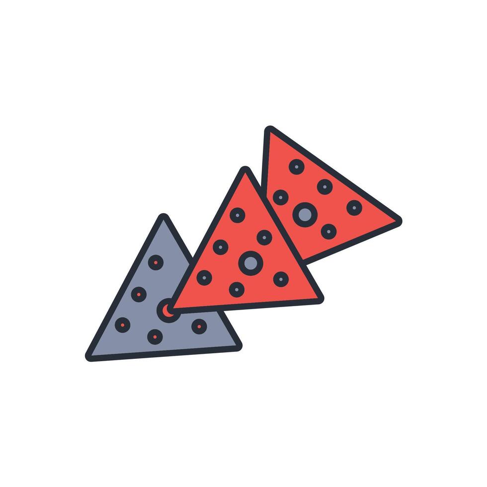 Nachos icon. .Editable stroke.linear style sign for use web design,logo.Symbol illustration. vector