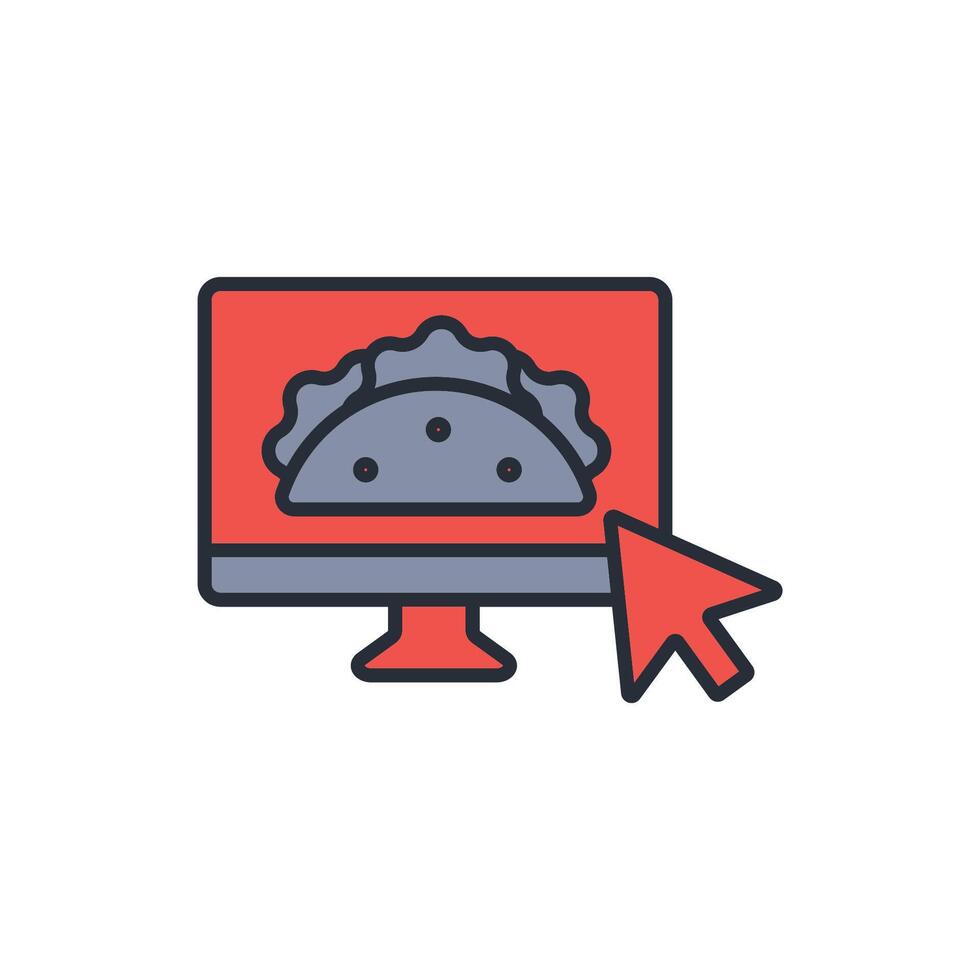 order online icon. .Editable stroke.linear style sign for use web design,logo.Symbol illustration. vector