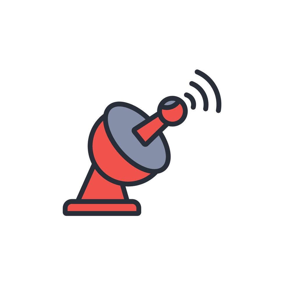 ground station icon. .Editable stroke.linear style sign for use web design,logo.Symbol illustration. vector