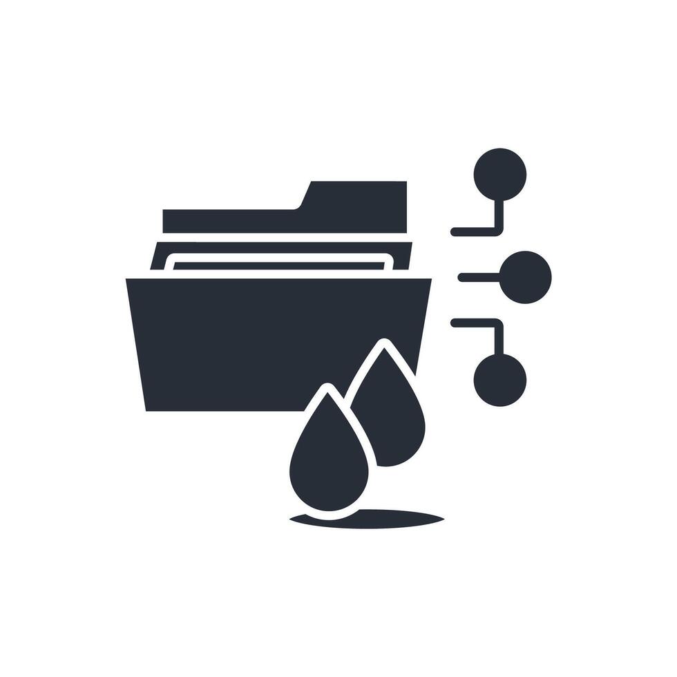 Data Leak icon. .Editable stroke.linear style sign for use web design,logo.Symbol illustration. vector