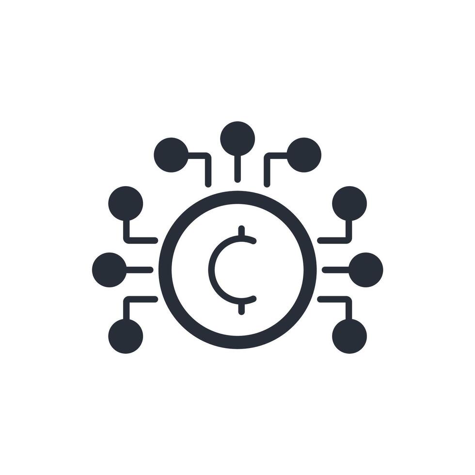 Crypto icon. .Editable stroke.linear style sign for use web design,logo.Symbol illustration. vector