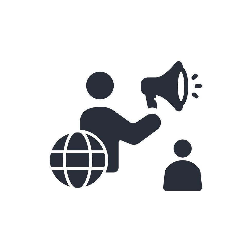 advocacy icon. .Editable stroke.linear style sign for use web design,logo.Symbol illustration. vector