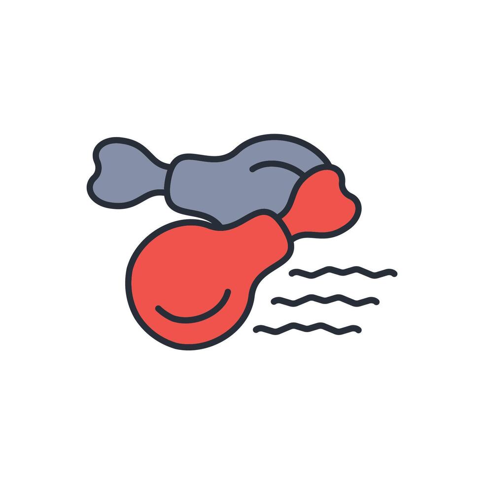 fried chicken icon. .Editable stroke.linear style sign for use web design,logo.Symbol illustration. vector