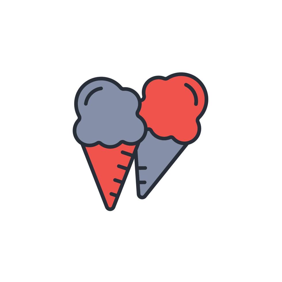 ice cream icon. .Editable stroke.linear style sign for use web design,logo.Symbol illustration. vector