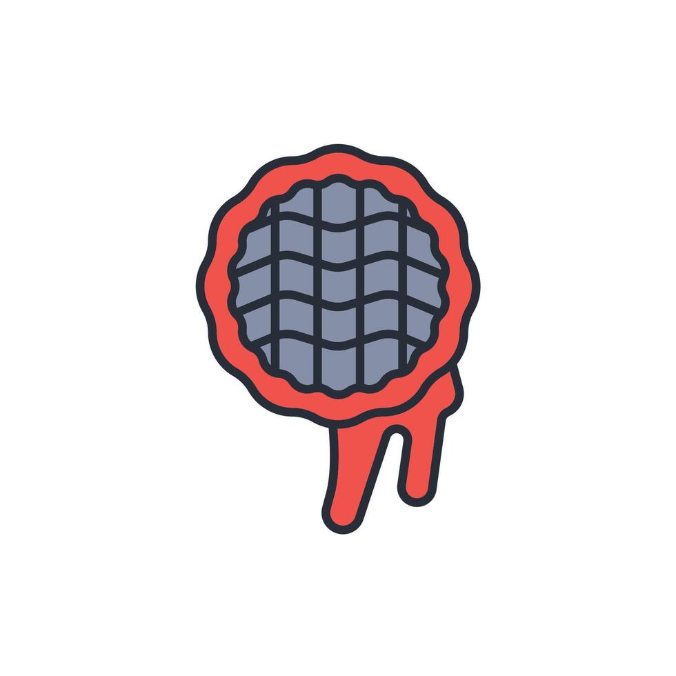 Waffle icon. .Editable stroke.linear style sign for use web design,logo.Symbol illustration. vector