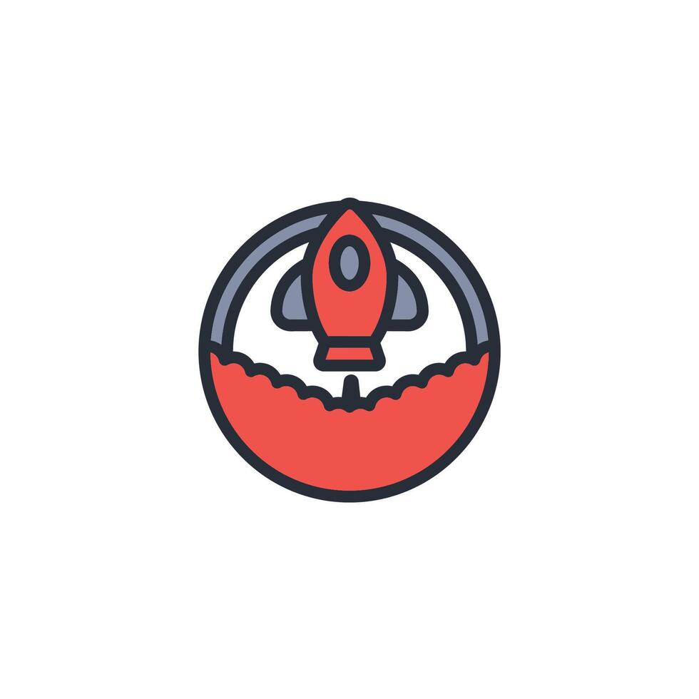 rocket launch icon. .Editable stroke.linear style sign for use web design,logo.Symbol illustration. vector