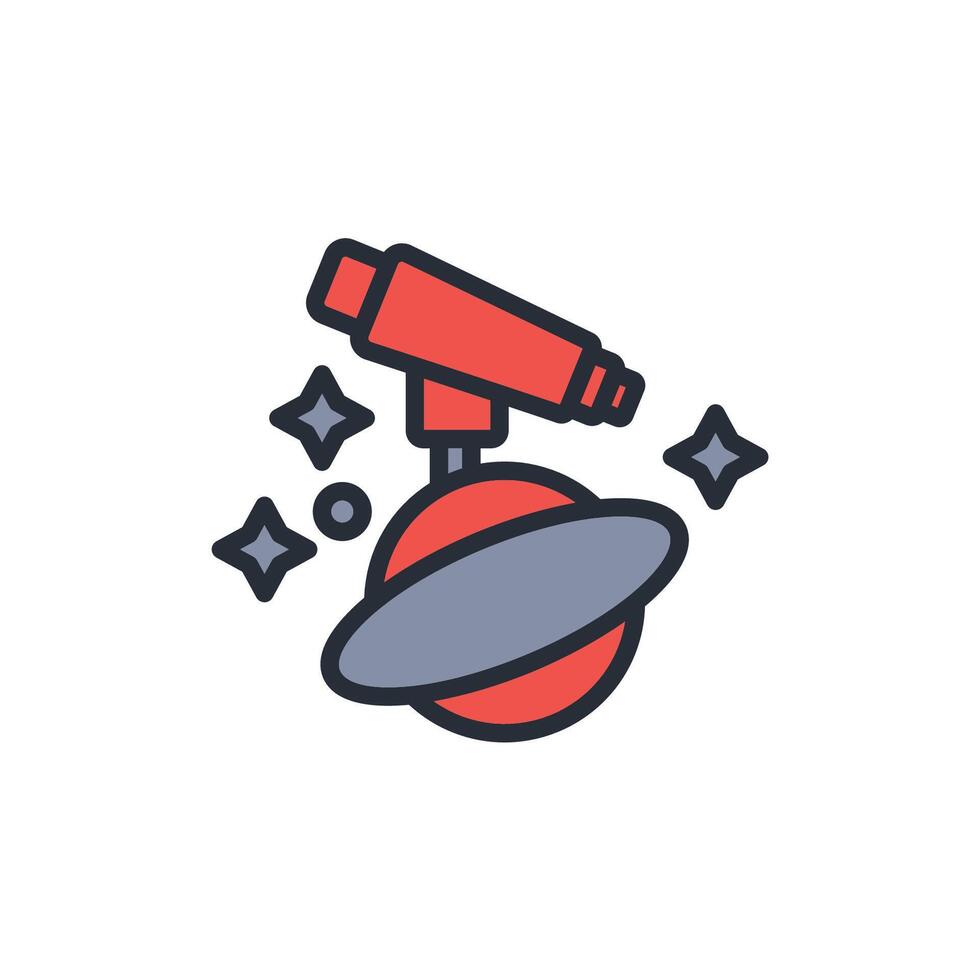 Astronomy icon. .Editable stroke.linear style sign for use web design,logo.Symbol illustration. vector