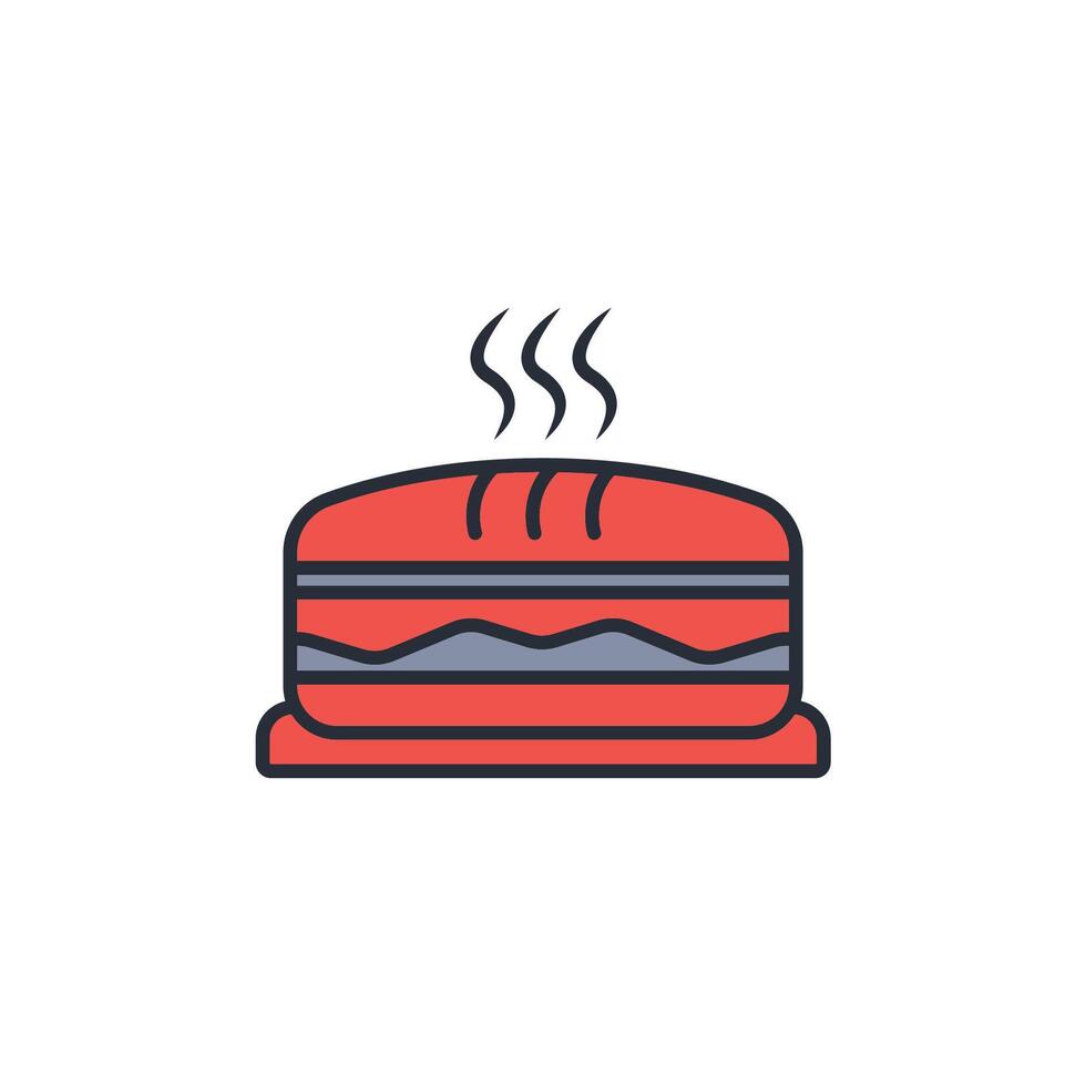 Sandwich icon. .Editable stroke.linear style sign for use web design,logo.Symbol illustration. vector