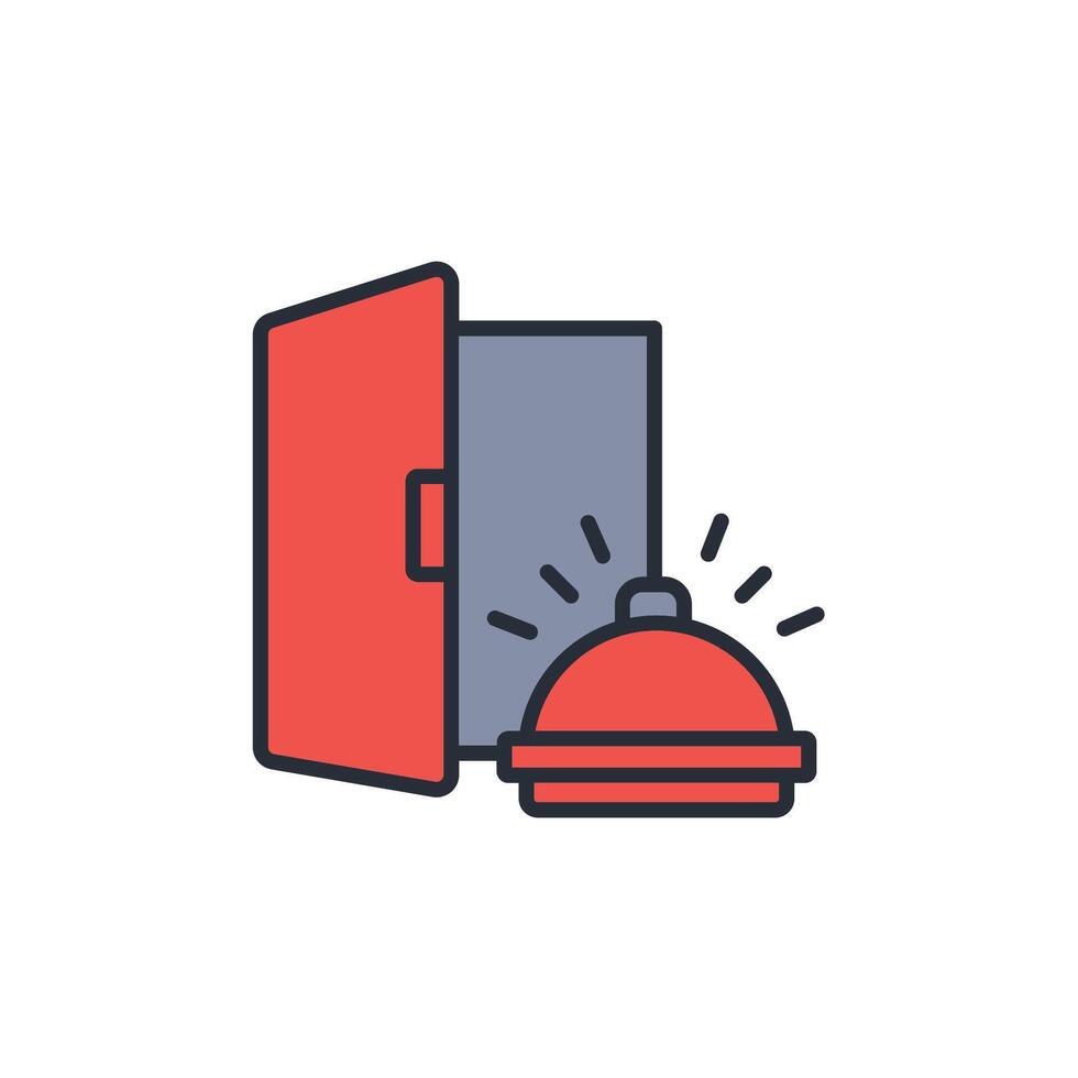 door delivery icon. .Editable stroke.linear style sign for use web design,logo.Symbol illustration. vector
