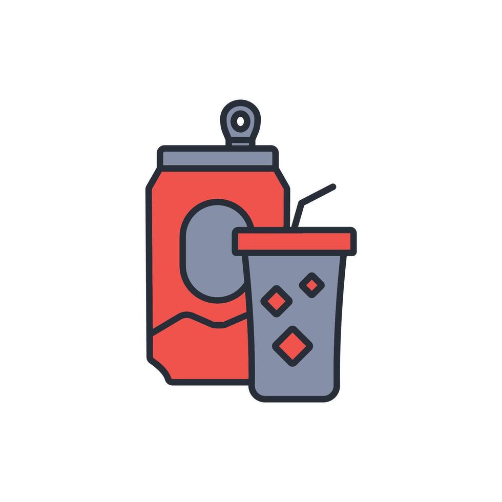 soda icon. .Editable stroke.linear style sign for use web design,logo.Symbol illustration. vector