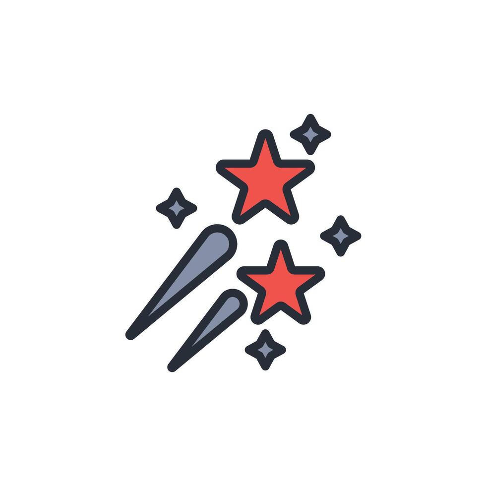 Shooting star icon. .Editable stroke.linear style sign for use web design,logo.Symbol illustration. vector