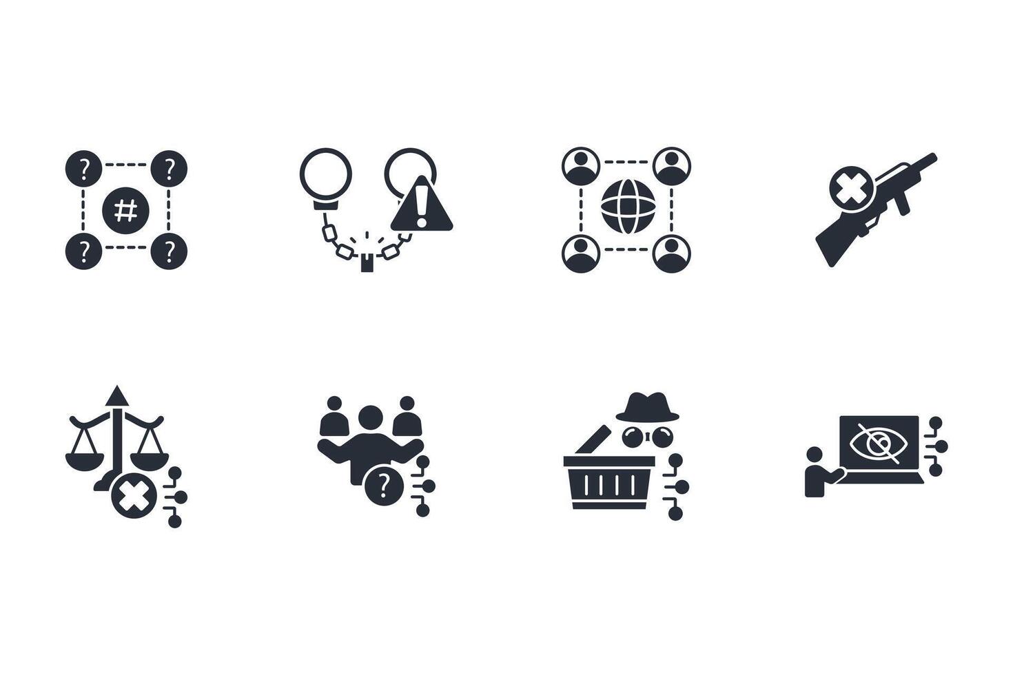 Dark web icon set..Editable stroke.linear style sign for use web design,logo.Symbol illustration. vector