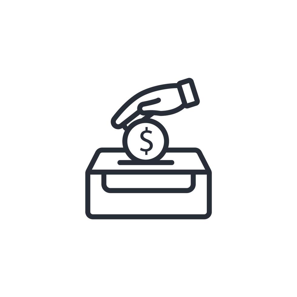 Donation icon. .Editable stroke.linear style sign for use web design,logo.Symbol illustration. vector