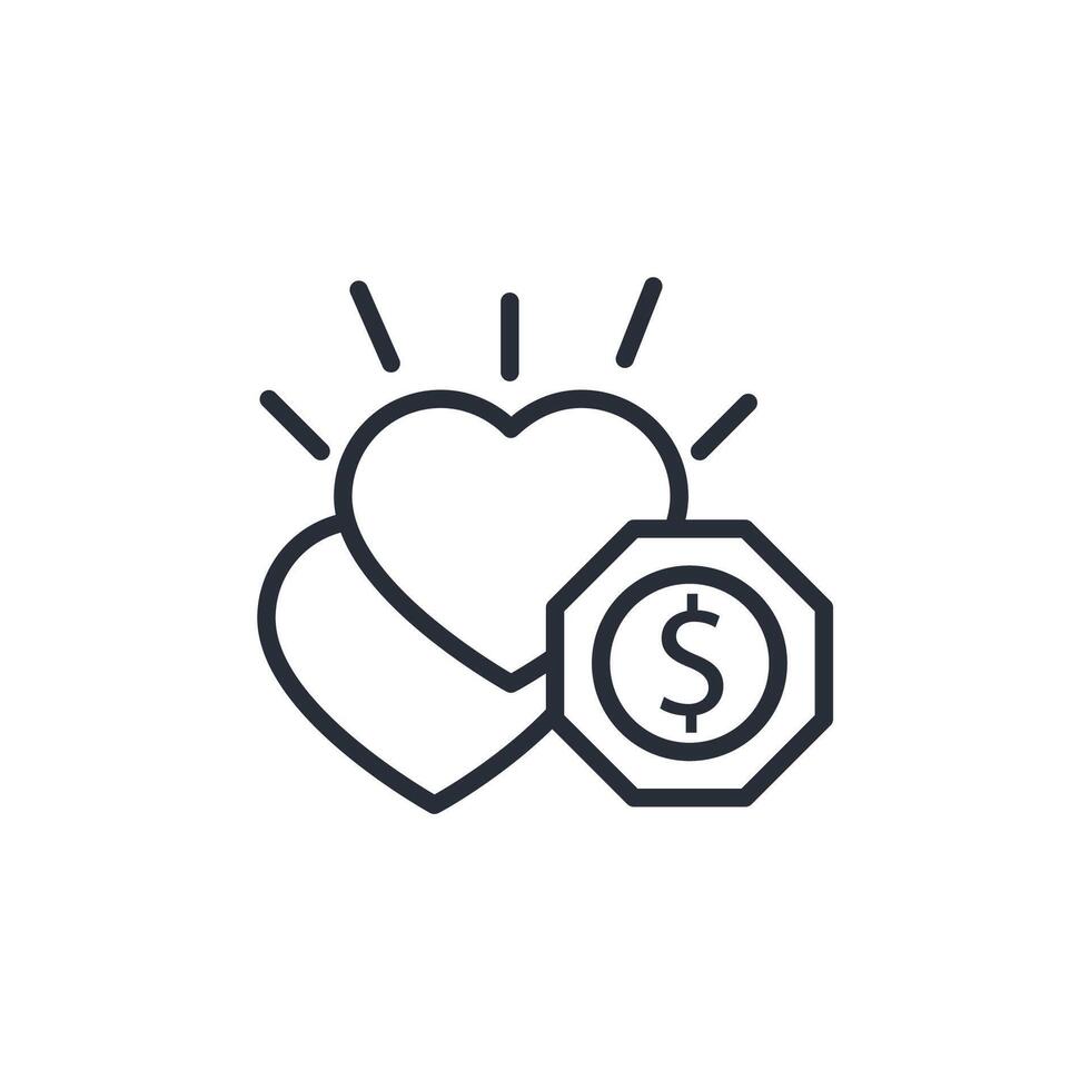 Philanthropy icon. .Editable stroke.linear style sign for use web design,logo.Symbol illustration. vector