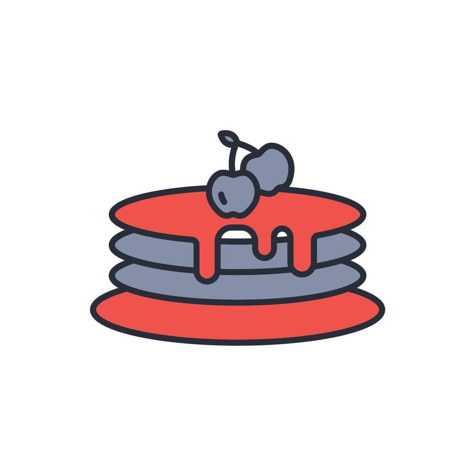 Pancake icon. .Editable stroke.linear style sign for use web design,logo.Symbol illustration. vector