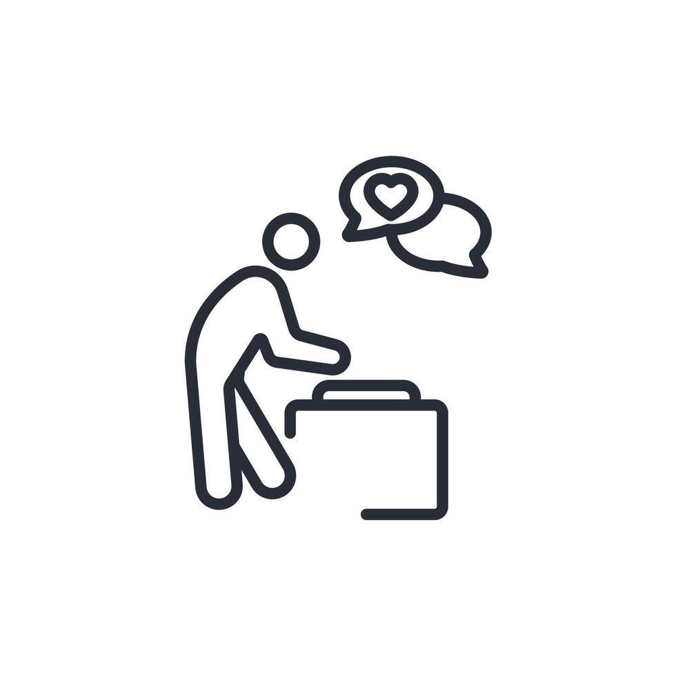 supportive icon. .Editable stroke.linear style sign for use web design,logo.Symbol illustration. vector