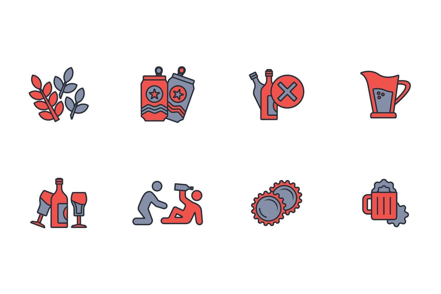 Beer icon set..Editable stroke.linear style sign for use web design,logo.Symbol illustration. vector