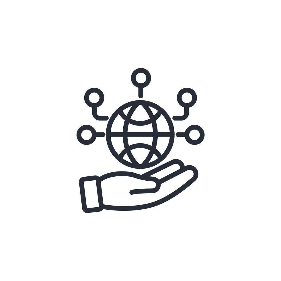 social responsibility icon. .Editable stroke.linear style sign for use web design,logo.Symbol illustration. vector