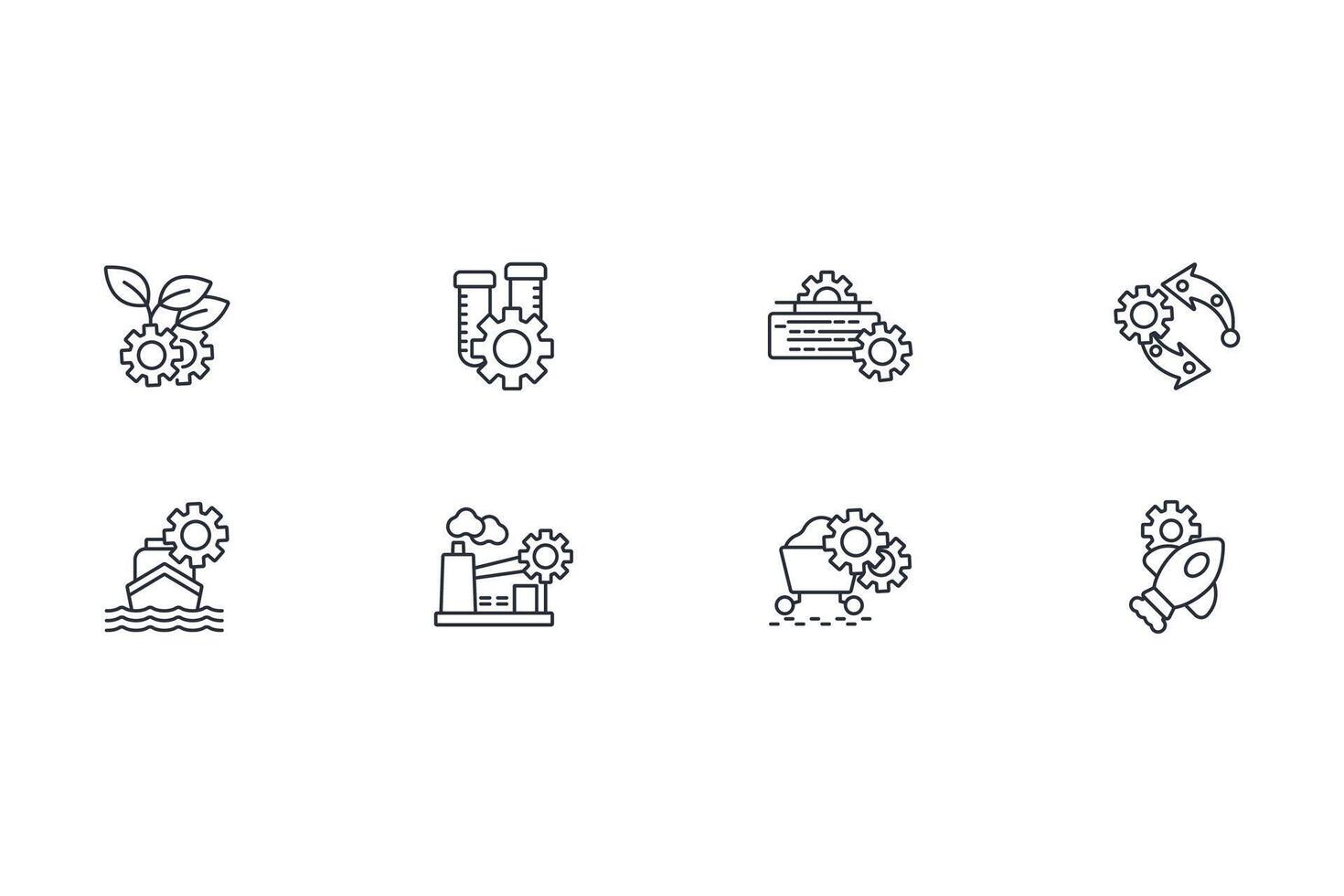 Engineering icon set..Editable stroke.linear style sign for use web design,logo.Symbol illustration. vector