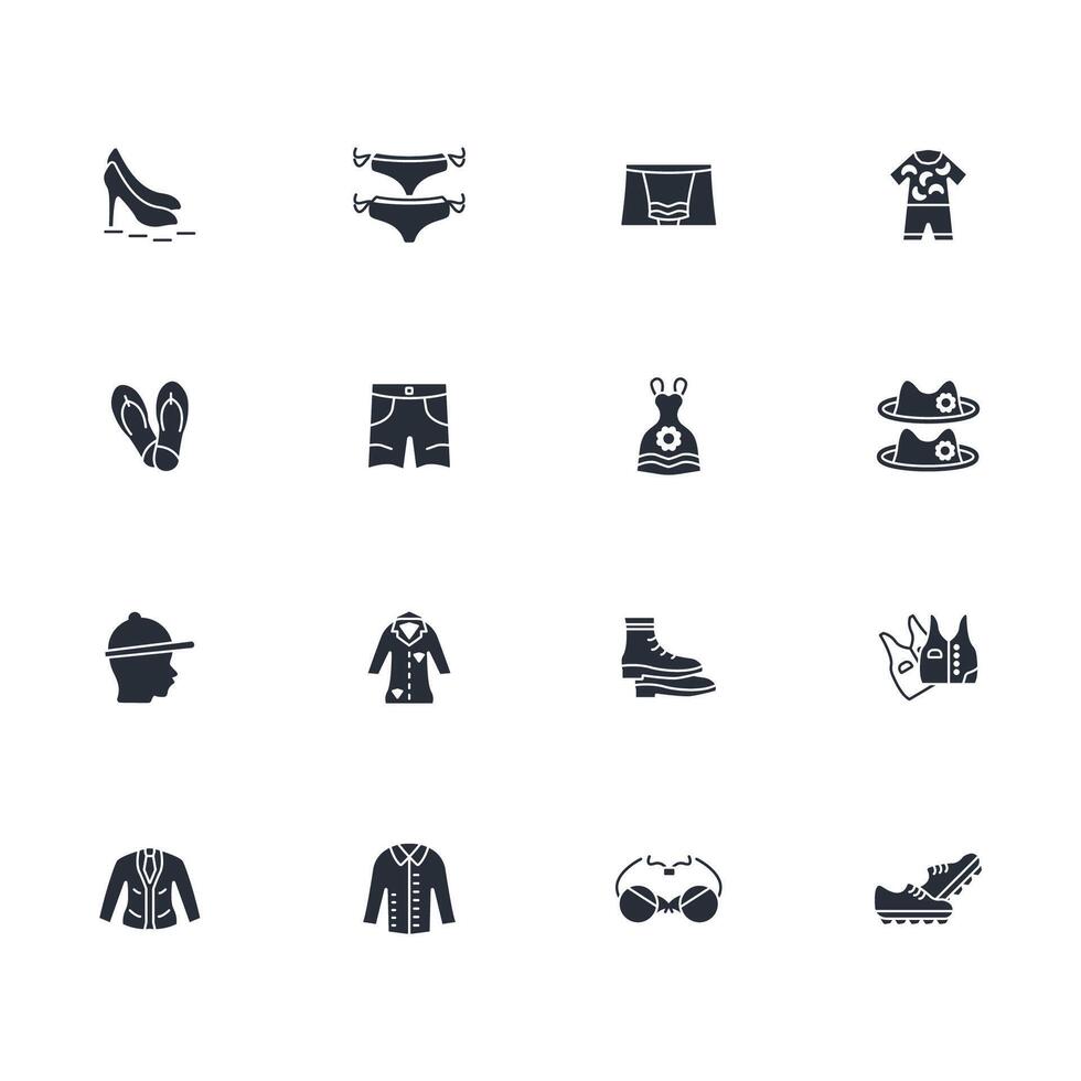 Clothes icon set..Editable stroke.linear style sign for use web design,logo.Symbol illustration. vector