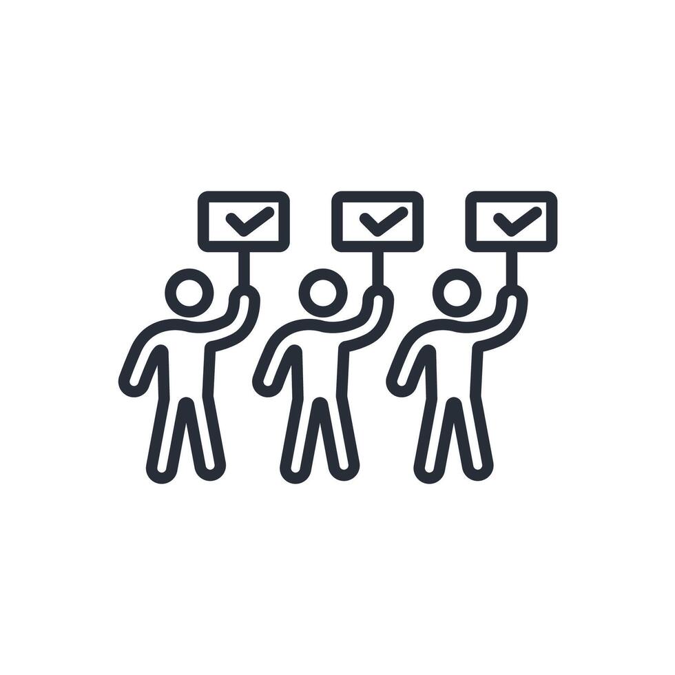 volunteerism icon. .Editable stroke.linear style sign for use web design,logo.Symbol illustration. vector