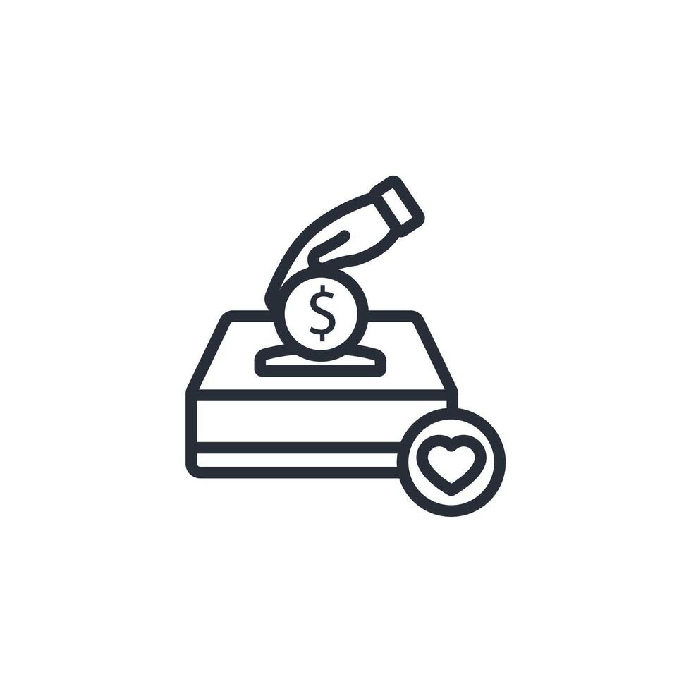 Charity icon. .Editable stroke.linear style sign for use web design,logo.Symbol illustration. vector