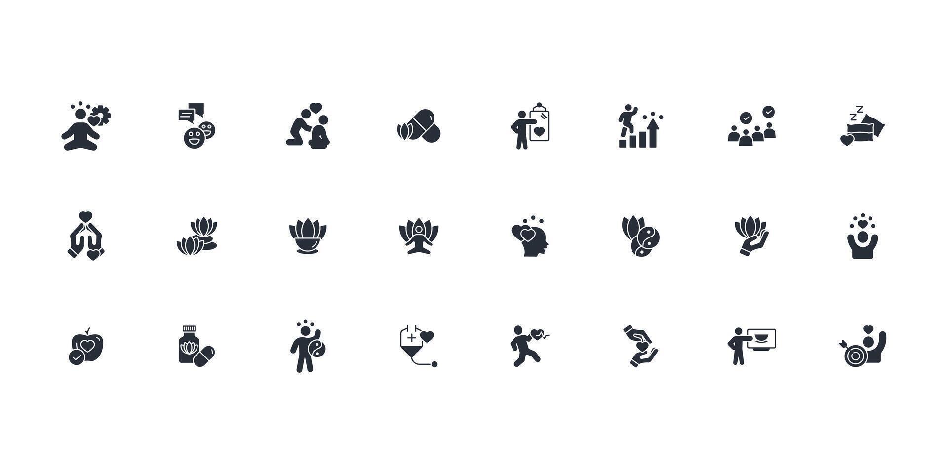 Wellness icon set..Editable stroke.linear style sign for use web design,logo.Symbol illustration. vector