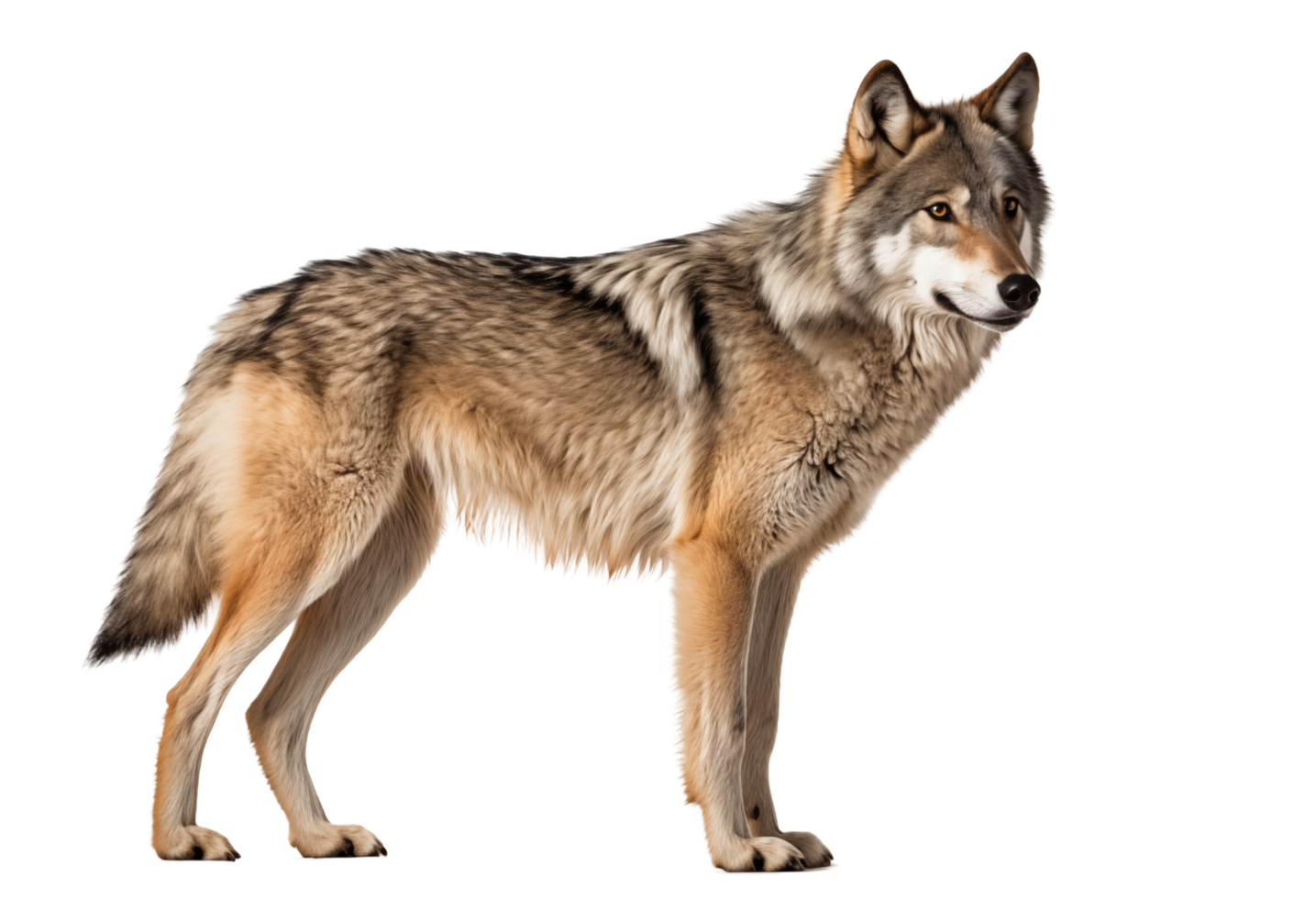 A wolf standing on a black background png