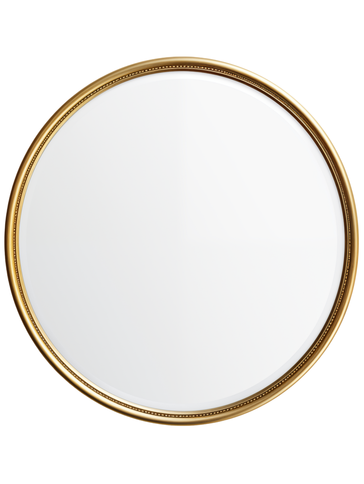 Elegant Round Gold Framed Mirror With Clean Reflection png
