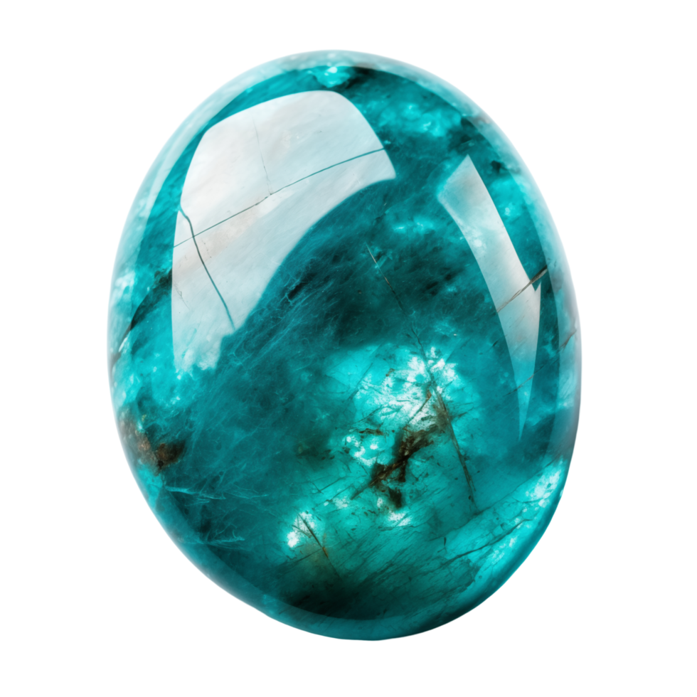 Shiny Polished Blue Gemstone With Crystal Patterns And Smooth Surface Isolated On Transparent Background png