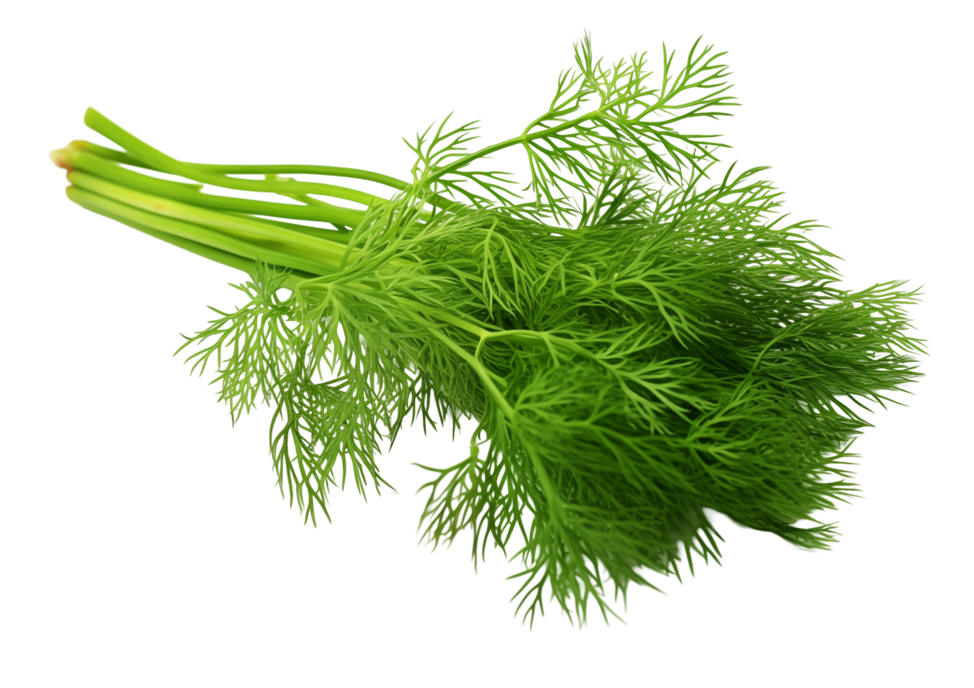 Bunch Of Fresh Green Dill Herb With Feathery Leaves Isolated On White Background png