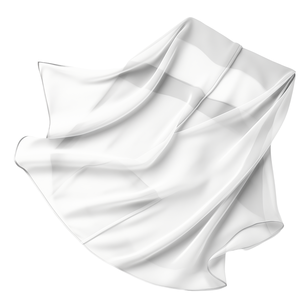 Soft White Silk Fabric Draped Elegantly And Isolated On Transparent Background png