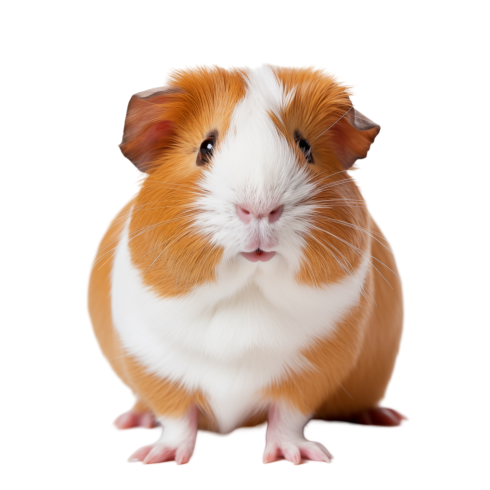 Cute Guinea Pig Sitting On A Transparent Background Looking Forward png
