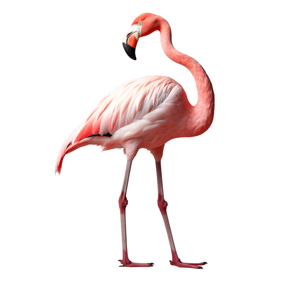 Elegant Pink Flamingo Standing Tall Against A Pink Background png