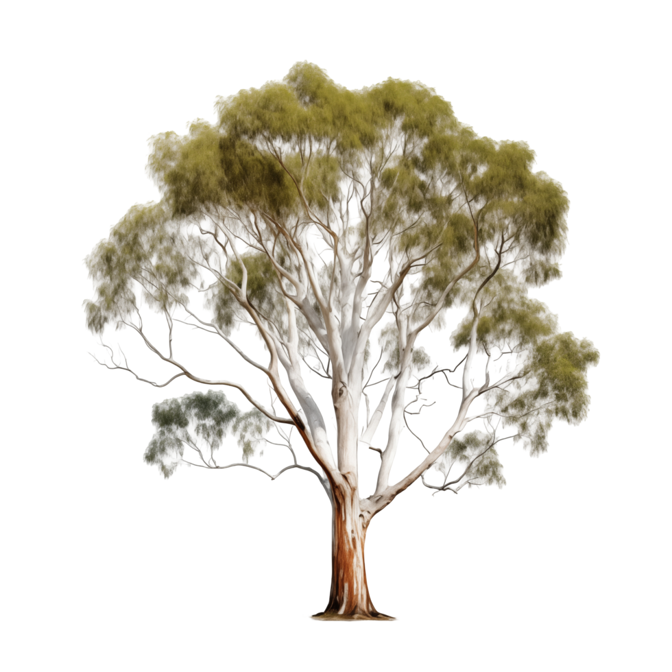 Large Eucalyptus Tree With Sprawling Branches And Green Leaves On A Transparent Background png