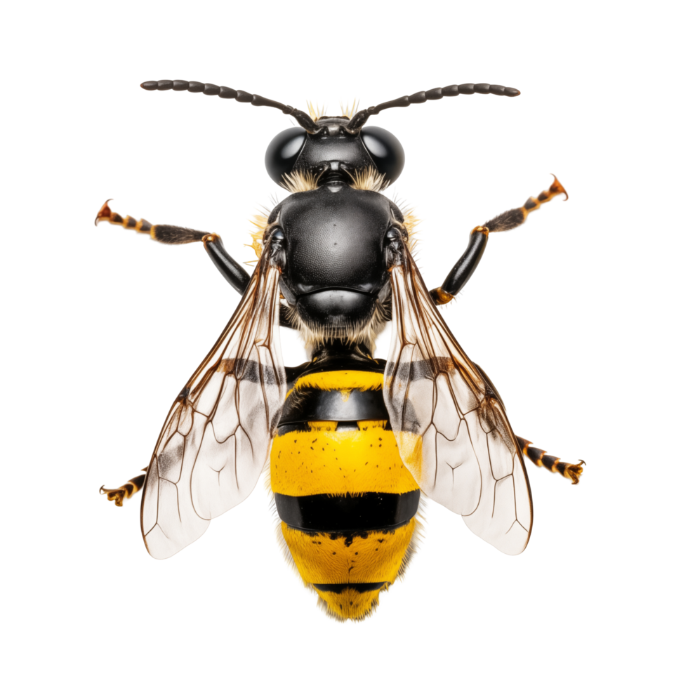 Close-Up Of A Yellow And Black Wasp Sitting On Transparent Background png