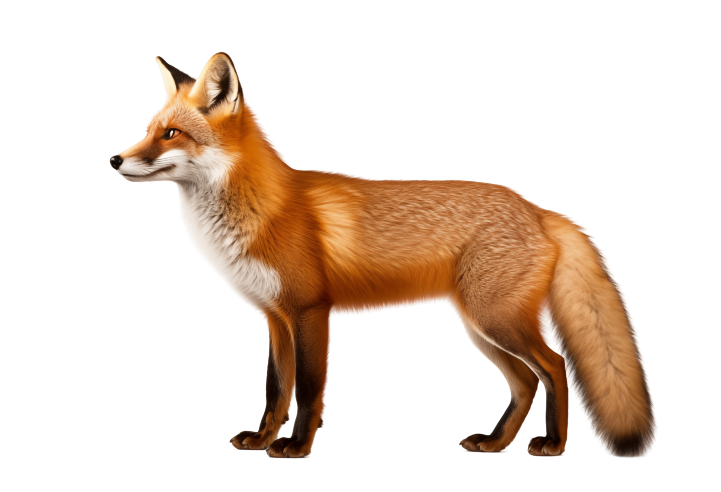 Side View Of A Red Fox Standing On A Transparent Background png