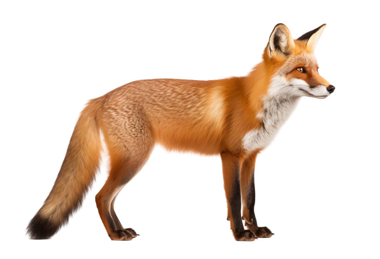Side View Of A Red Fox Standing On A Transparent Background png