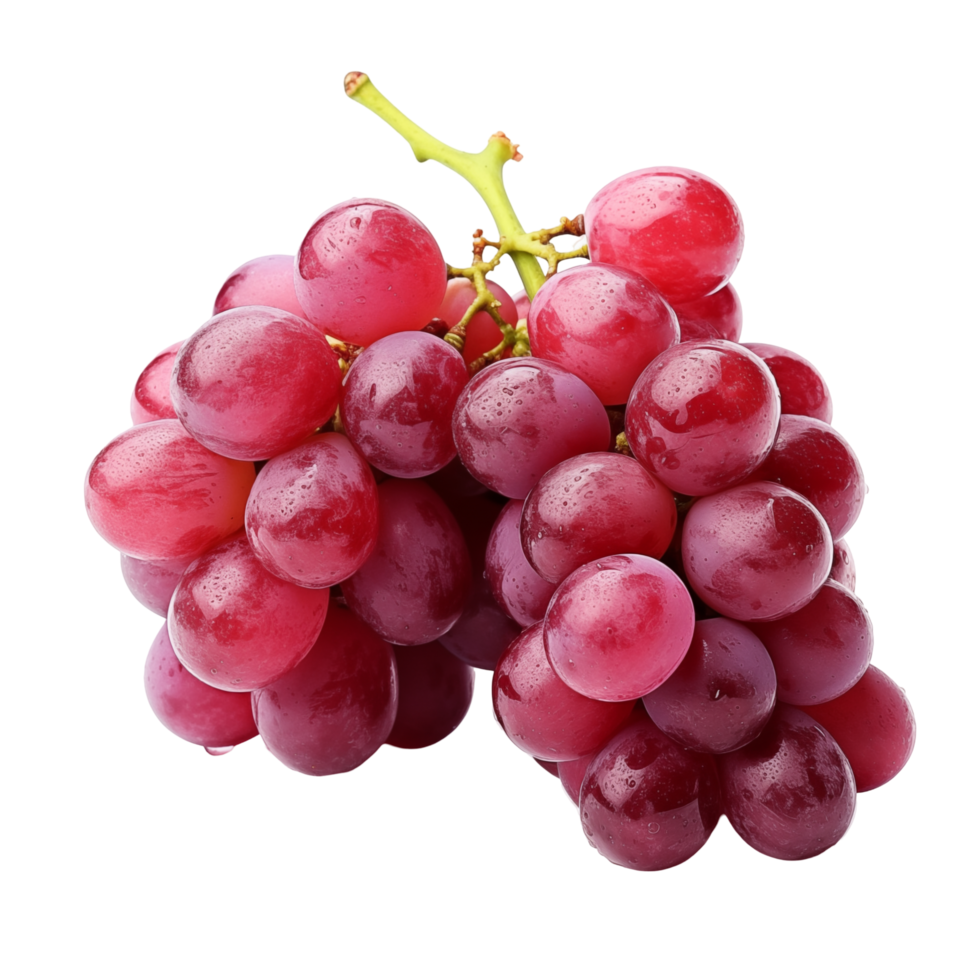 Fresh Red Grapes With Water Droplets Isolated On Transparent Background png
