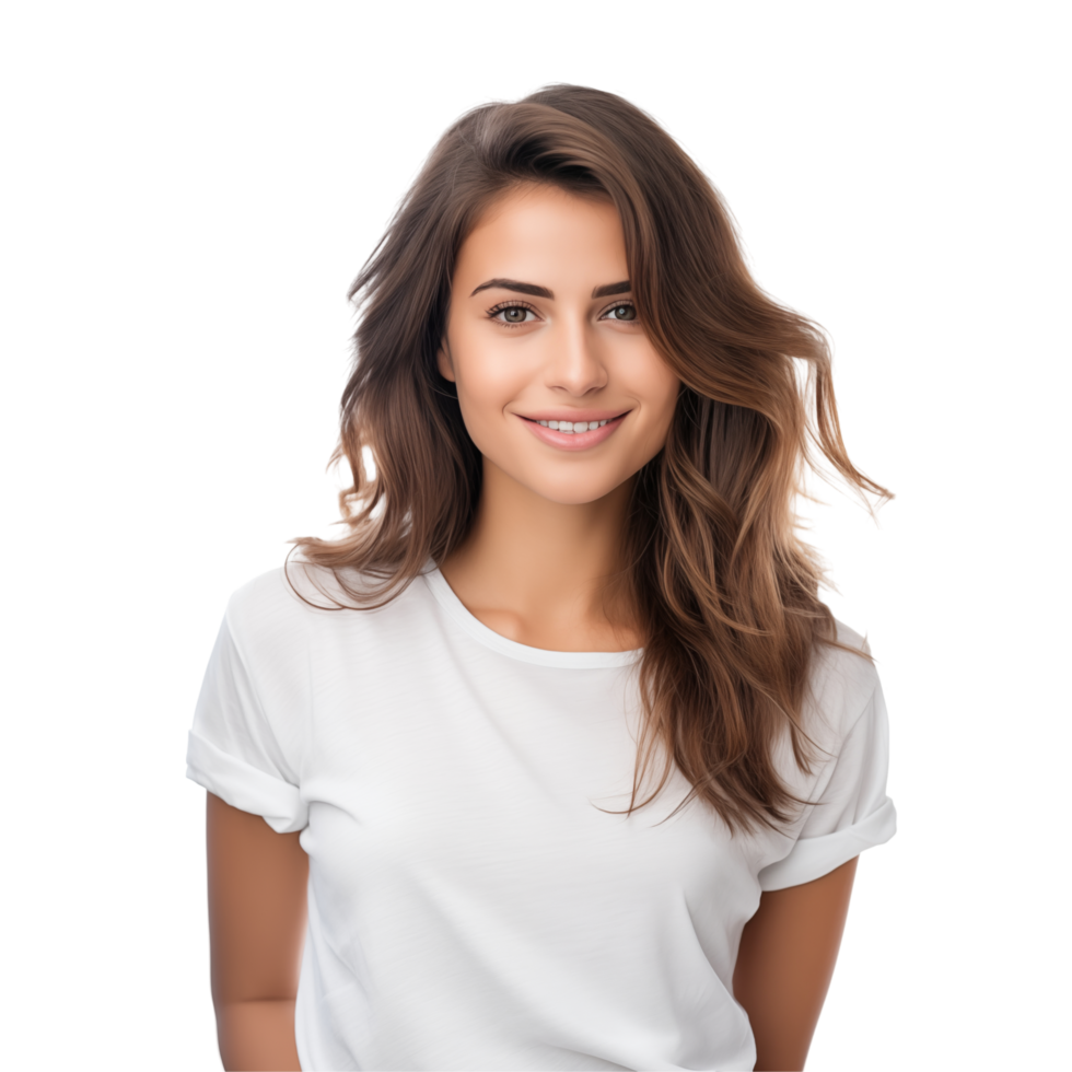 A woman in a white t - shirt png