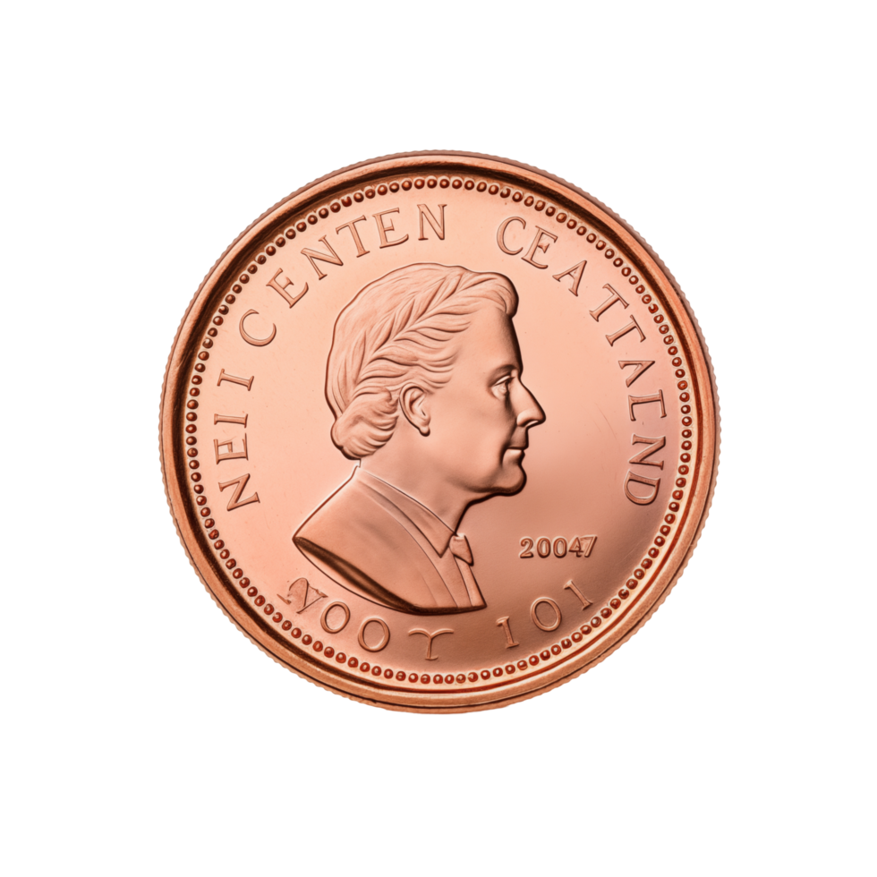 Close-Up Of A Shiny Copper Coin With Intricate Design On Transparent Background png