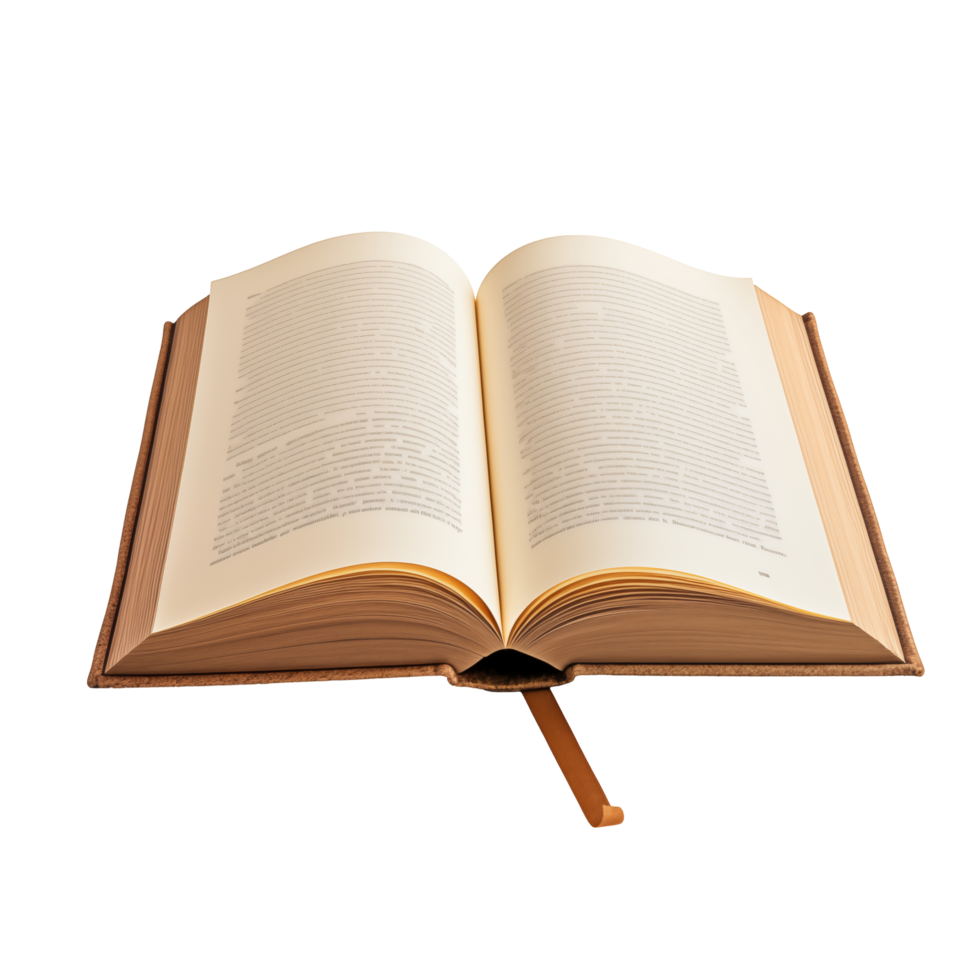 Open Hardcover Book With Text Pages On A Transparent Background png