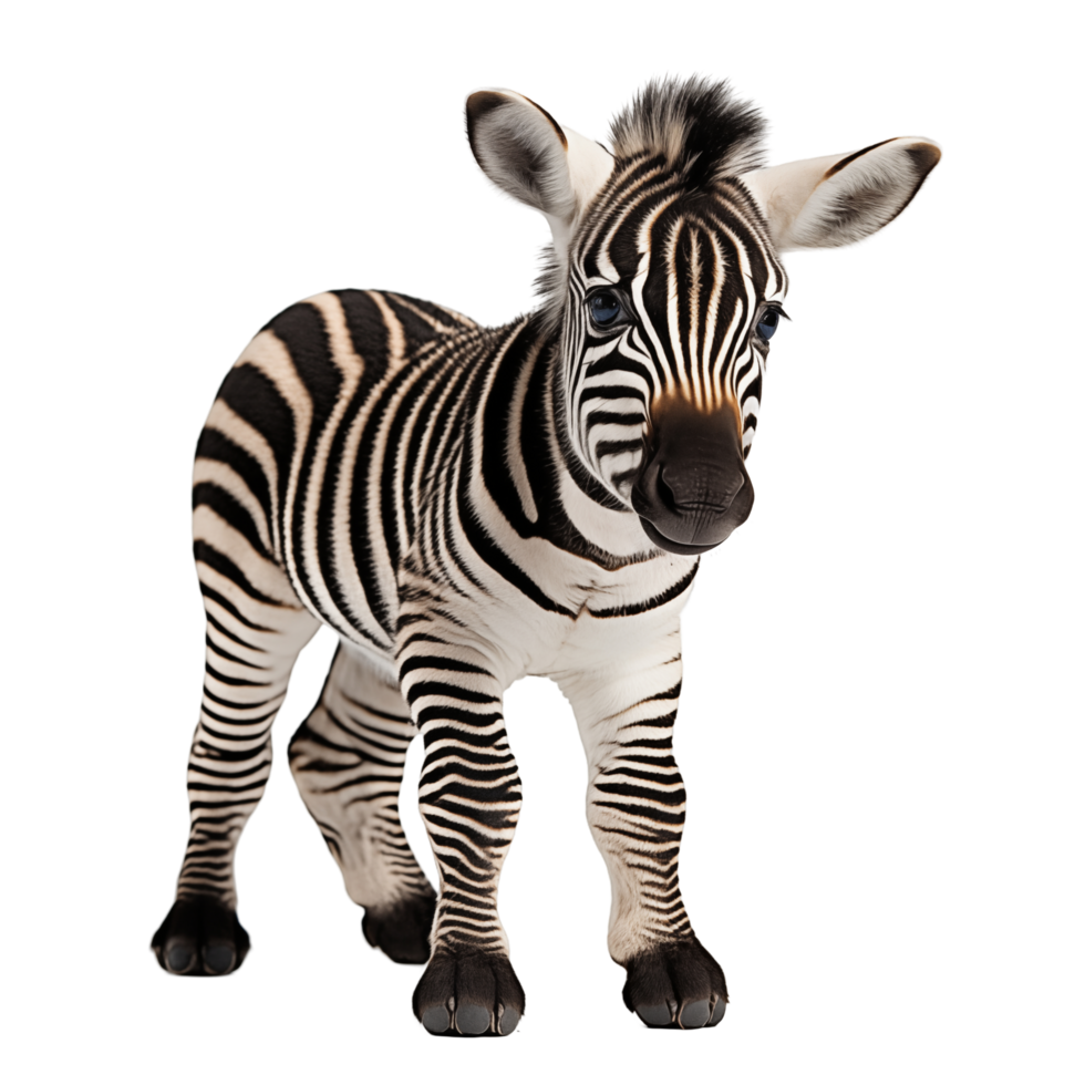 Adorable Baby Zebra With Striking Black And White Stripes On Transparent Background png