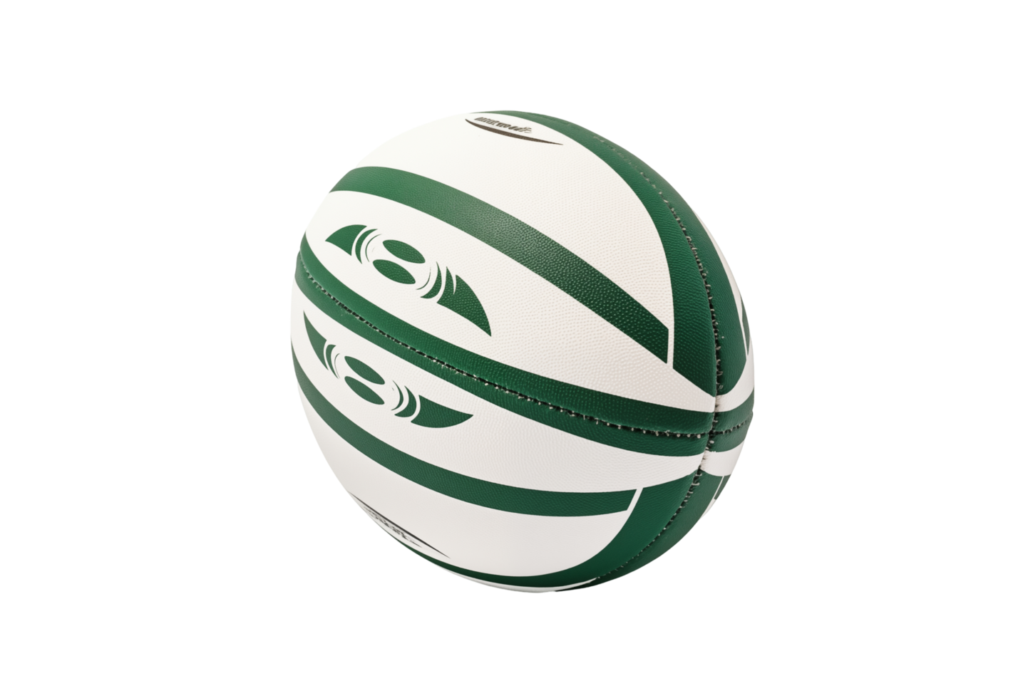 verde e bianca Rugby palla con grassetto modelli su trasparente sfondo png