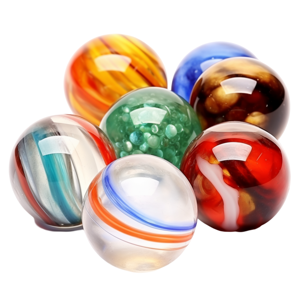 Colorful Glass Marbles Arranged In A Circle On A Transparent Background png