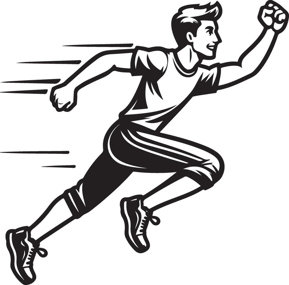 A man running with his arms outstretched vector