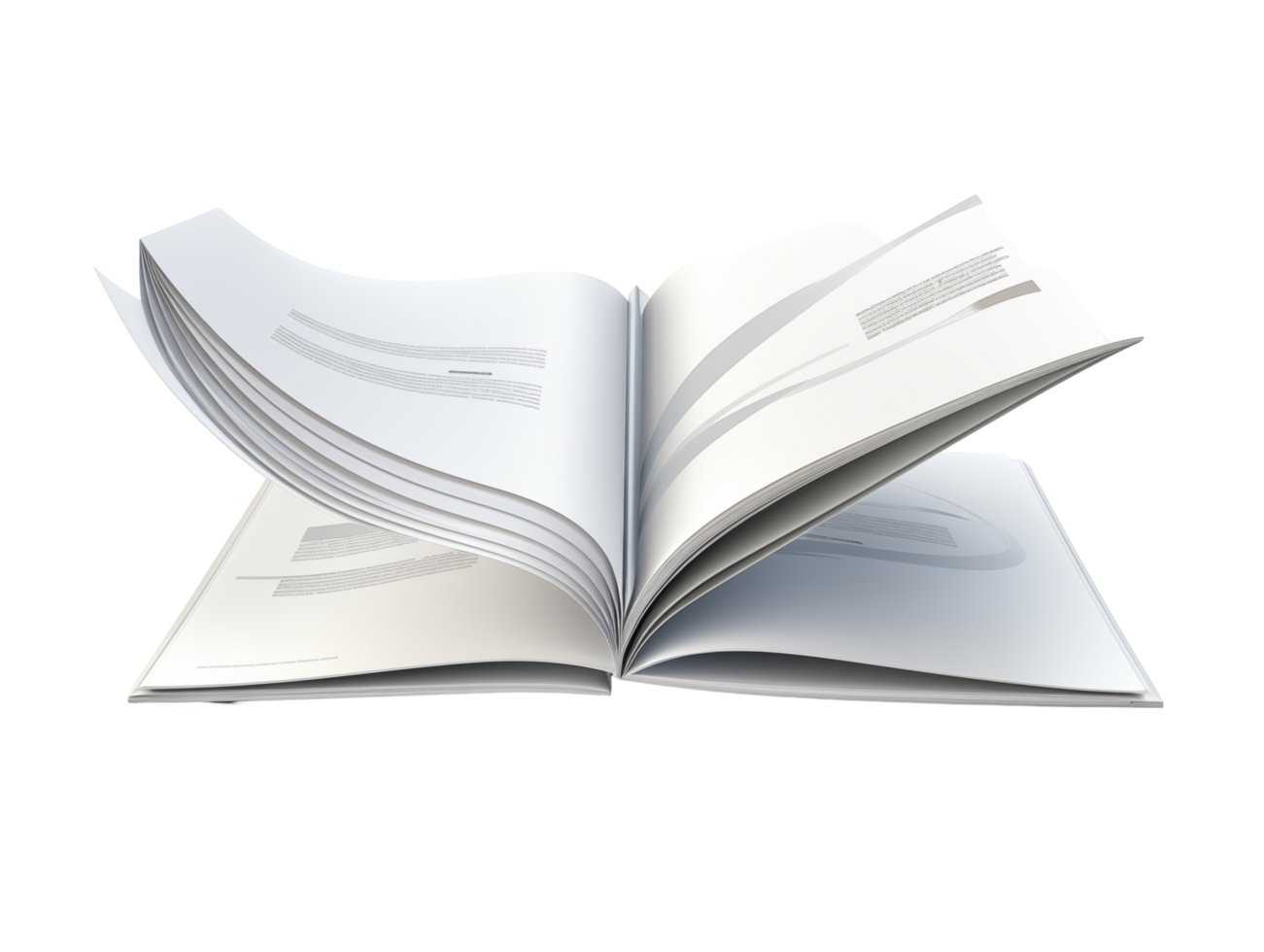 Open Book With Pages Turning Isolated On Transparent Background png