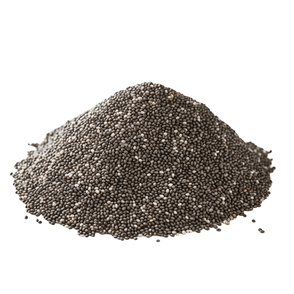Pile Of Black Chia Seeds Neatly Arranged On A Transparent Background png