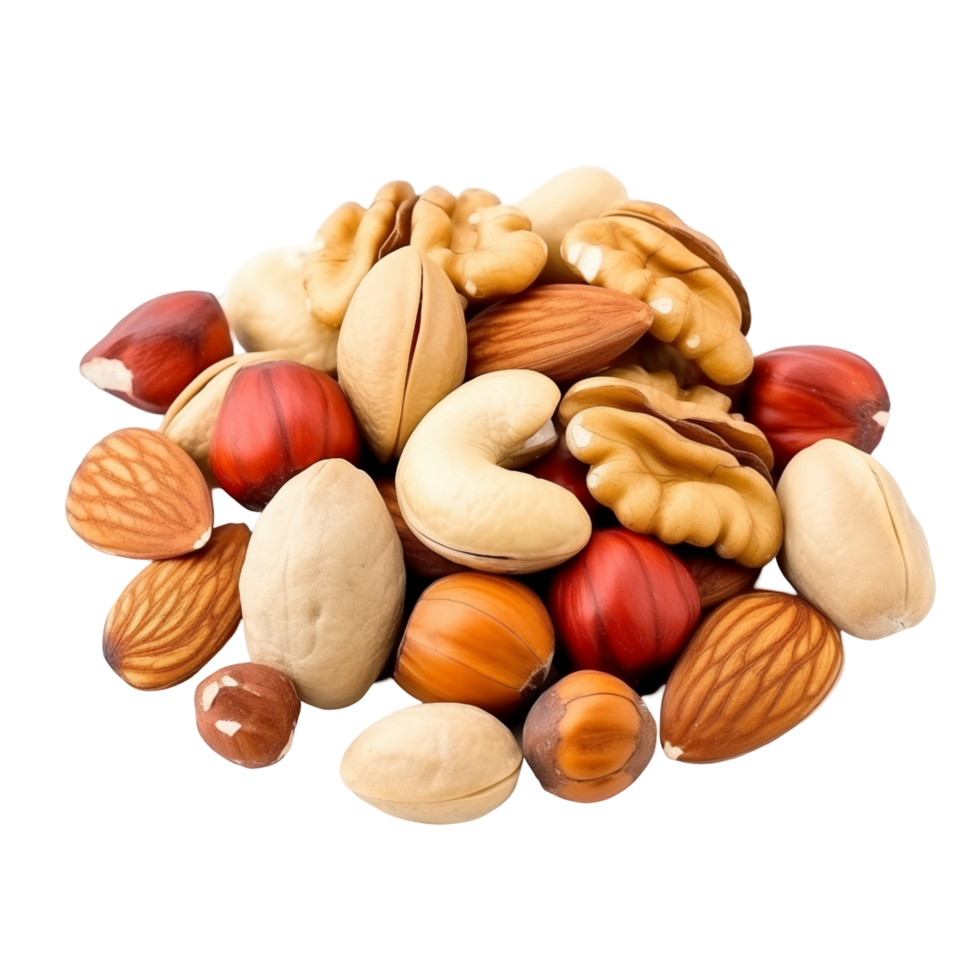 Mixed Assorted Nuts Pile On A Transparent Background png